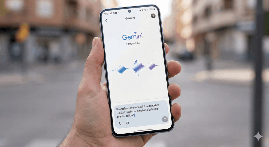 cliente preguntando a gemini por servicio en ciudad real