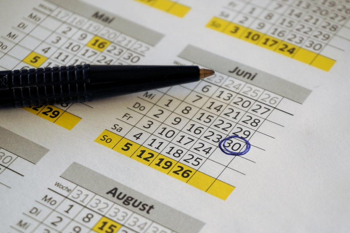 calendario con fechas vacias por cancelaciones